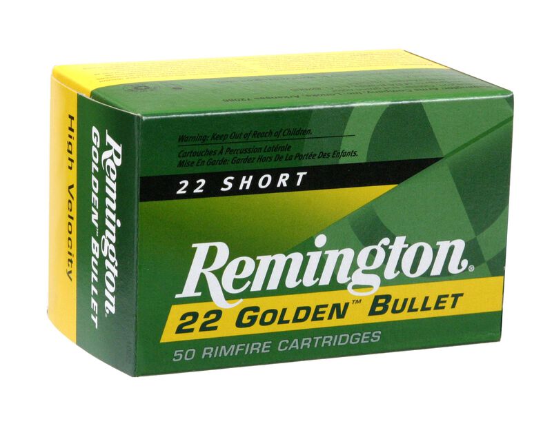 22 Golden Bullet, 22 Short, 29 Grain, Brass Plated Hollow Point, 1095 fps