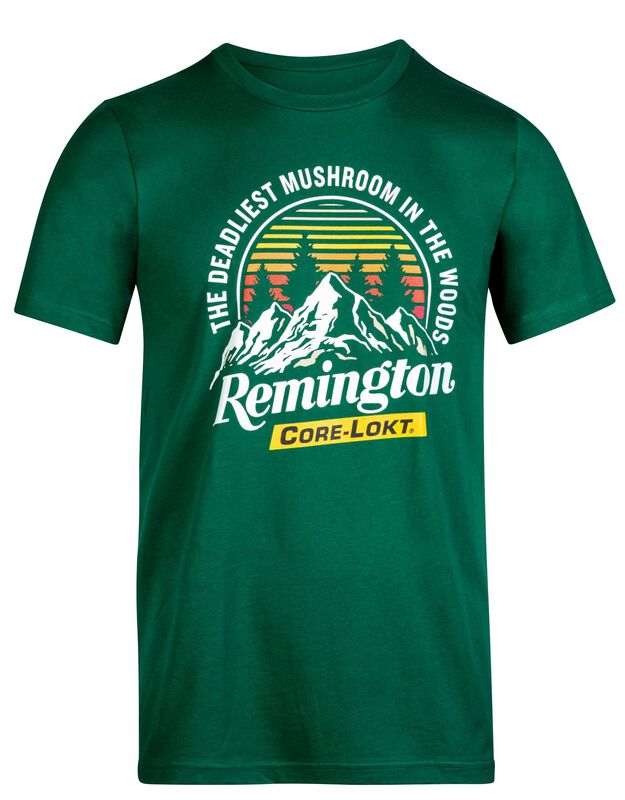 Remington Core-Lokt The Deadliest Mushroom In The Woods T-Shirt, Green, Small
