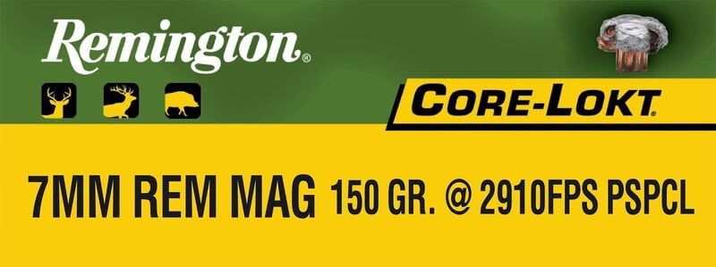 Core-Lokt, 7mm Rem Mag, 150 Grain, Pointed Soft Point Core Lokt, 3110 fps
