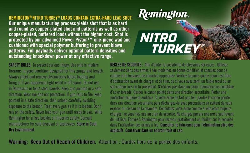 Nitro Turkey, 12 Gauge, 4 Shot, 2-3/4 in, 1 1/2 oz, 1260 fps