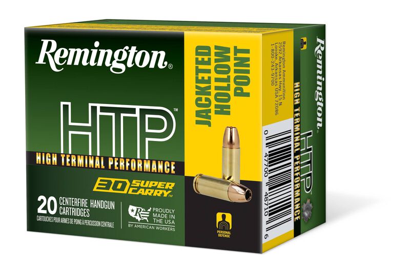 High Terminal Performance, 30 Super Carry, 100 Grain, Jacketed Hollow Point, 1235 fps