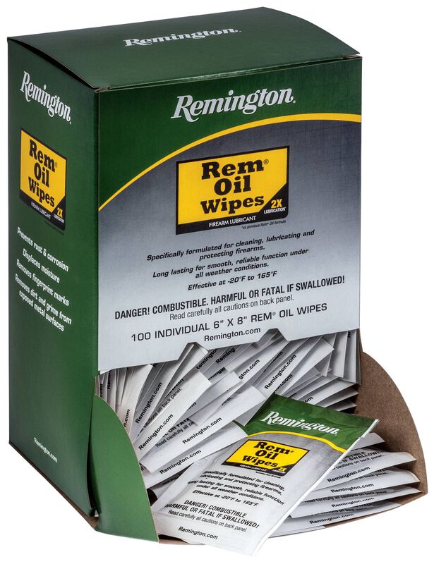 Rem Oil Wipes Counter Box, All Firearm Types, 100 Count