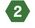 green hexagon number 2