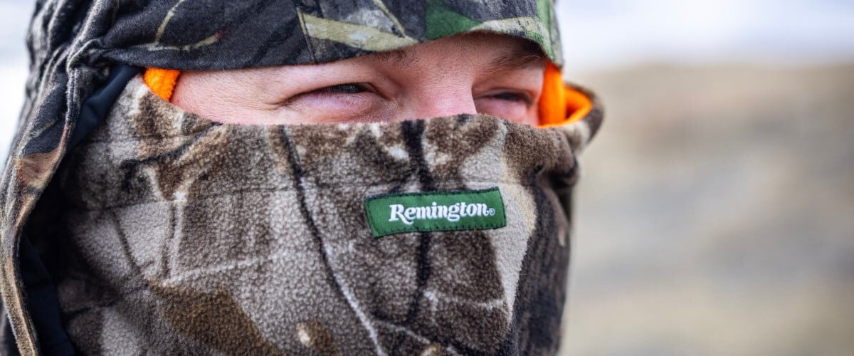 hunter wearing warm head gear