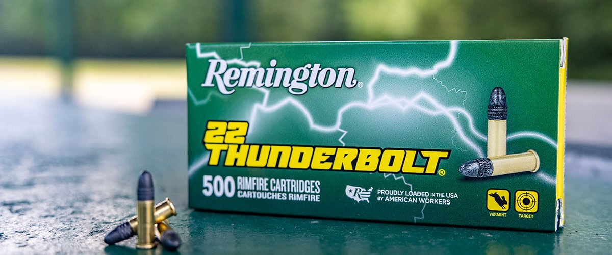 22 Thunderbolt box and cartridges on a table