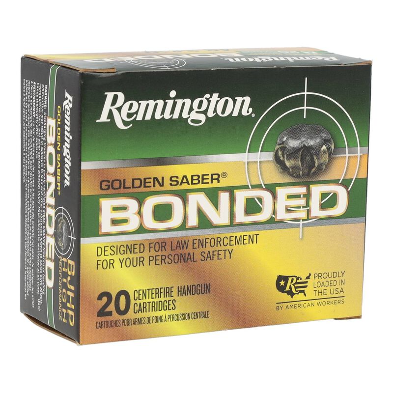 Golden Saber Bonded, 40 S&amp;W, 165 Grain, Bonded Brass Jacketed Hollow Point, 1150 fps