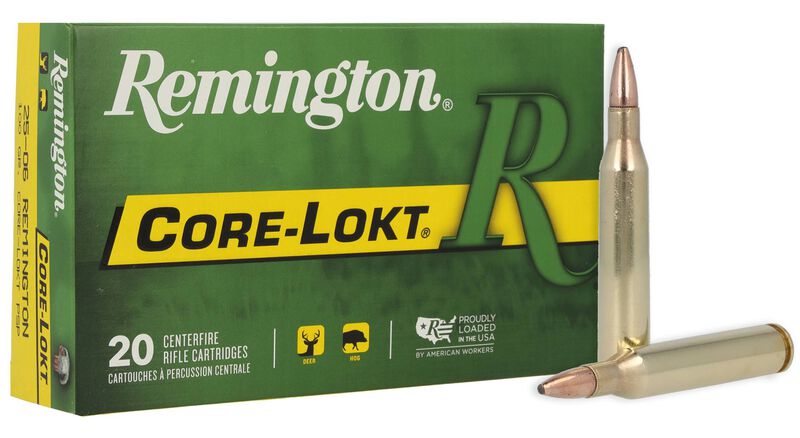 Core-Lokt, 25-06 Rem, 100 Grain, Pointed Soft Point Core Lokt, 3230 fps