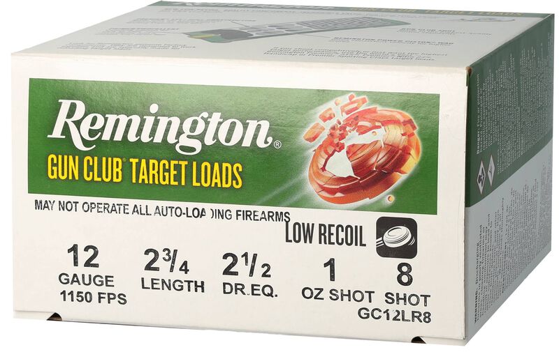 Gun Club, 12 Gauge, 8 Shot, 2-3/4 in, 1 oz, 1150 fps