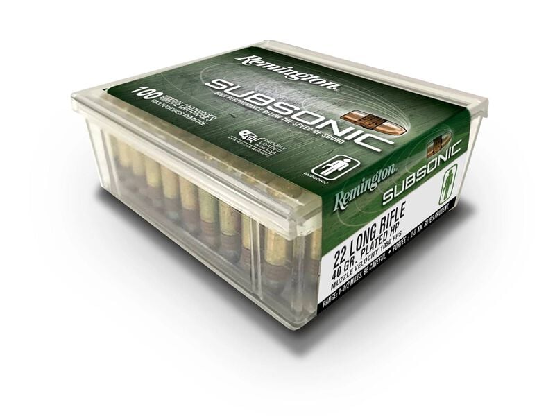 Subsonic Rimfire, 22 LR, 40 Grain, Copper Plated Hollow Point, 1050 fps