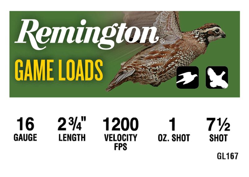 Game Load, 16 Gauge, 7.5 Shot, 2-3/4 in, 1 oz, 1200 fps