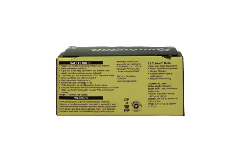22 Golden Bullet, 22 LR, 36 Grain, Plated Hollow Point, 1280 fps