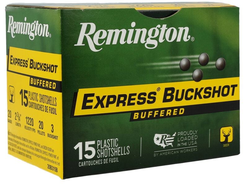 Express Buckshot, 20 Gauge, 3 Buck Shot, 2-3/4 in, 1220 fps