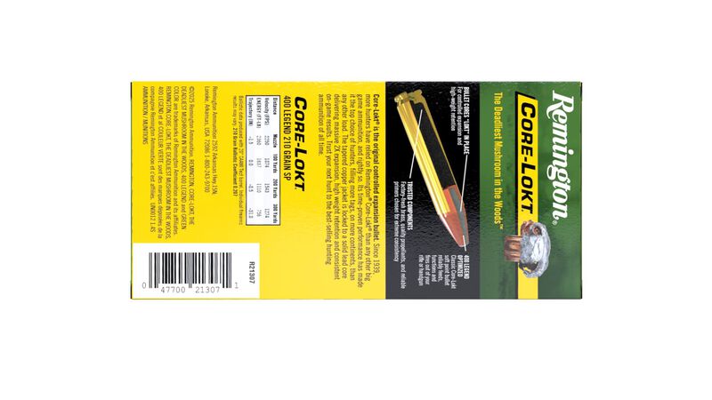 Core-Lokt, 400 Legend, 210 Grain, Soft Point Core Lokt, 2250 fps