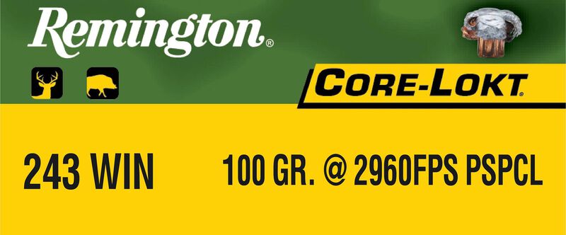 Core-Lokt, 243 Win, 100 Grain, Pointed Soft Point Core Lokt, 2960 fps
