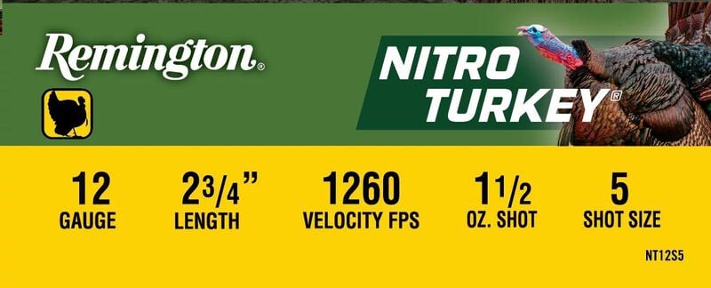 Nitro Turkey, 12 Gauge, 5 Shot, 2-3/4 in, 1 1/2 oz, 1260 fps