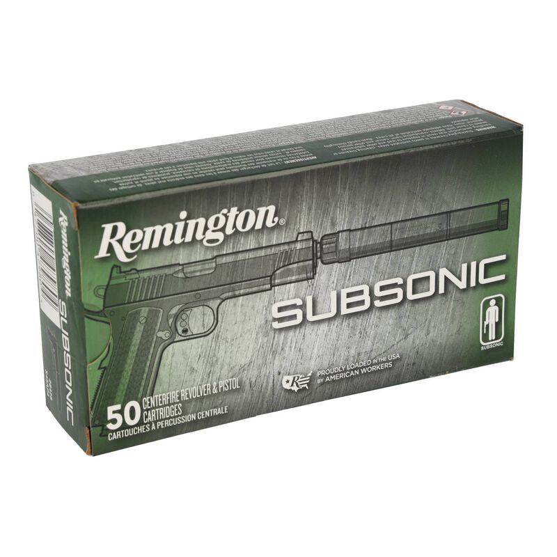 Subsonic Handgun, 45 Auto, 230 Grain, Flat Nose Enclosed Base, 830 fps