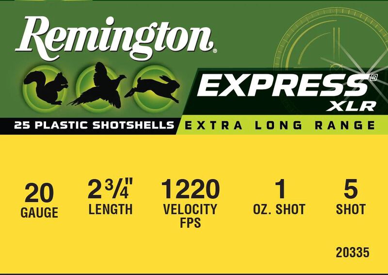 Express Extra Long Range, 20 Gauge, 5 Shot, 2-3/4 in, 1 oz, 1220 fps