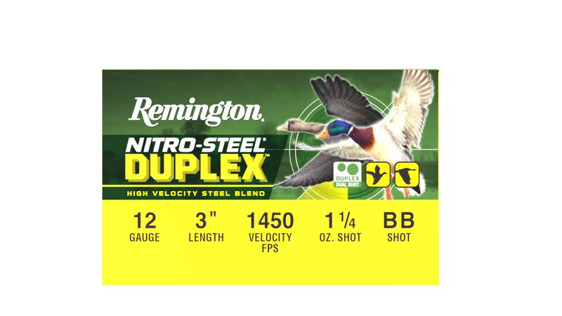 Nitro-Steel Duplex, 12 Gauge, BB and 2 Shot, 3 in, 1 1/4 oz, 1450 fps