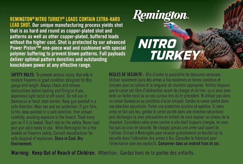 Nitro Turkey, 12 Gauge, 5 Shot, 3 in, 1 7/8 oz, 1210 fps