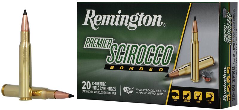 Premier Scirocco, 30-06 Springfield, 180 Grain, Swift Scirocco Bonded, 2700 fps