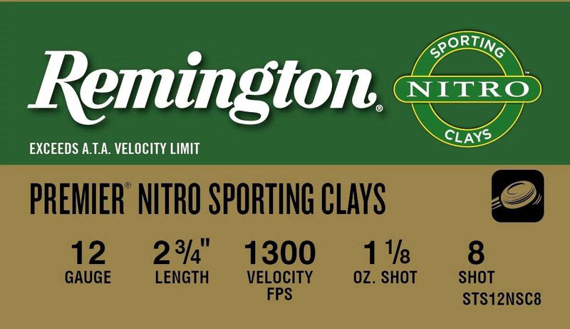 Premier Nitro Sporting Clays, 12 Gauge, 8 Shot, 2-3/4 in, 1 1/8 oz, 1300 fps