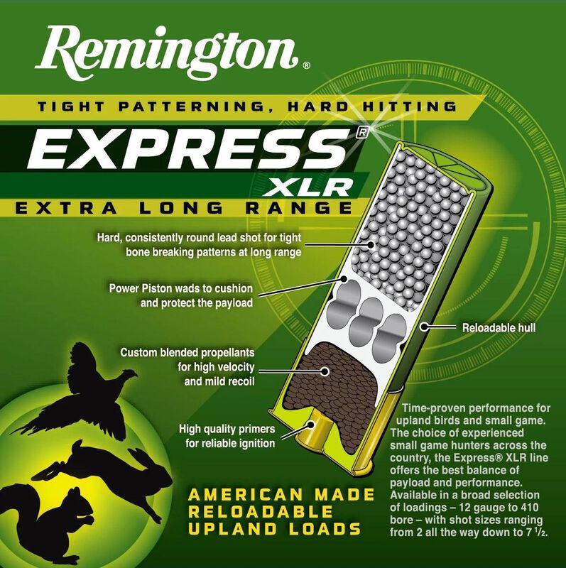 Express Extra Long Range, 12 Gauge, 4 Shot, 2-3/4 in, 1 1/4 oz, 1330 fps