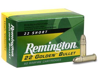 22 Golden Bullet, 22 Short, 29 Grain, Brass Plated Round Nose, 1095 fps