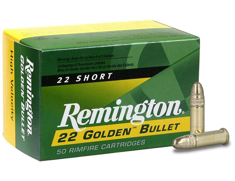 22 Golden Bullet, 22 Short, 29 Grain, Brass Plated Round Nose, 1095 fps