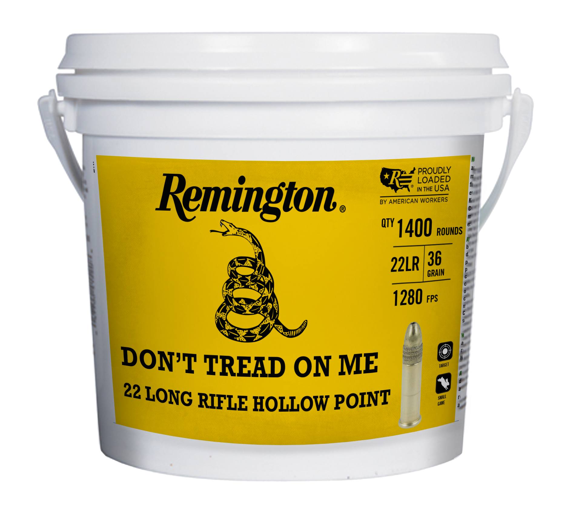 Remington Don't Tread on Me Rimfire, 22 LR, 36 Grain, Brass Plated Hollow Point, 1280 fps - $141.99 at Remington